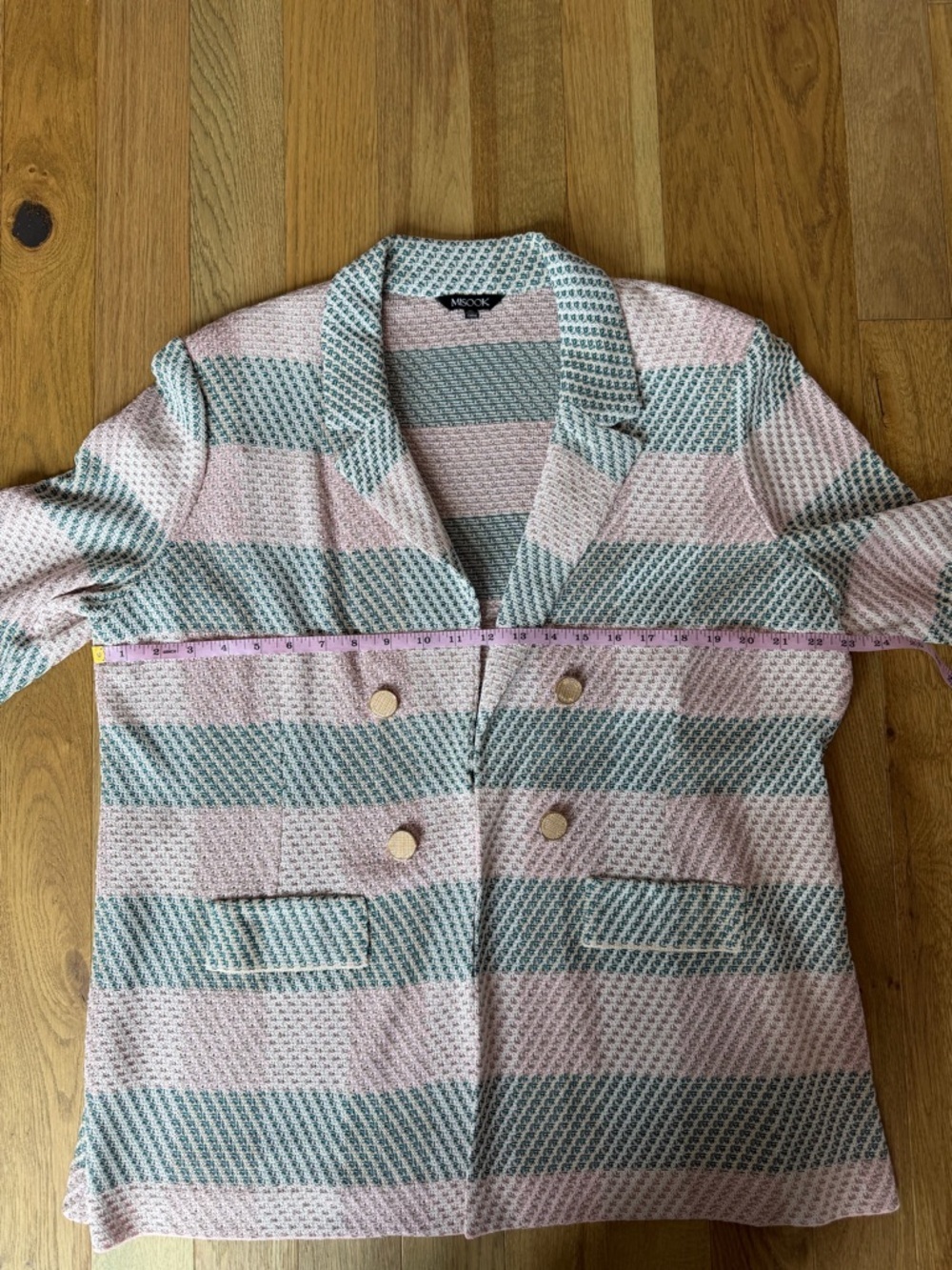 Misook Pink & Navy Plaid Blazer + Shorts Set XL Gold Buttons 💖💙 - Picture 14 of 16